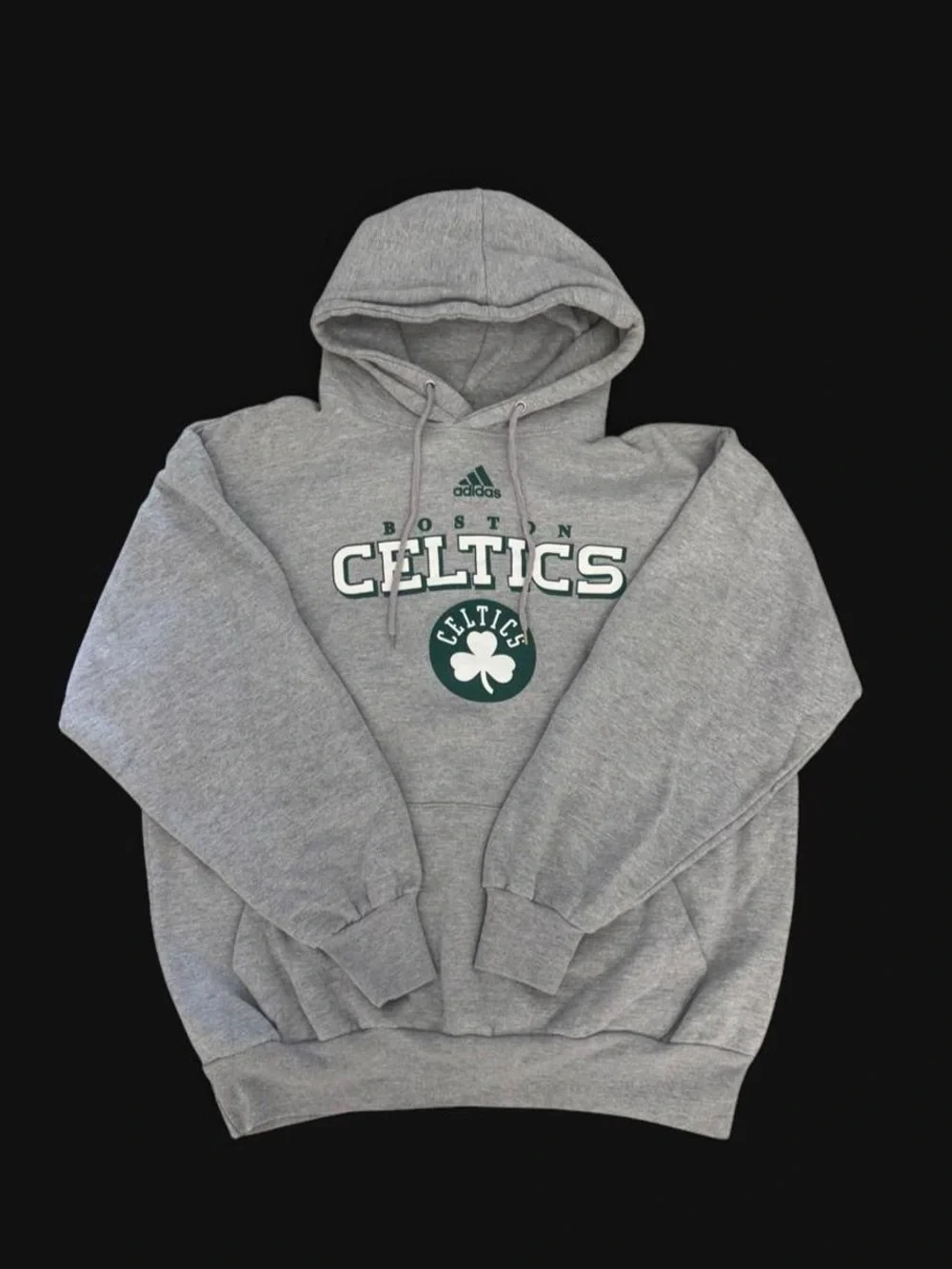 Y2K Vintage Style Boston Celtics Graphic Hoodie - Grey L